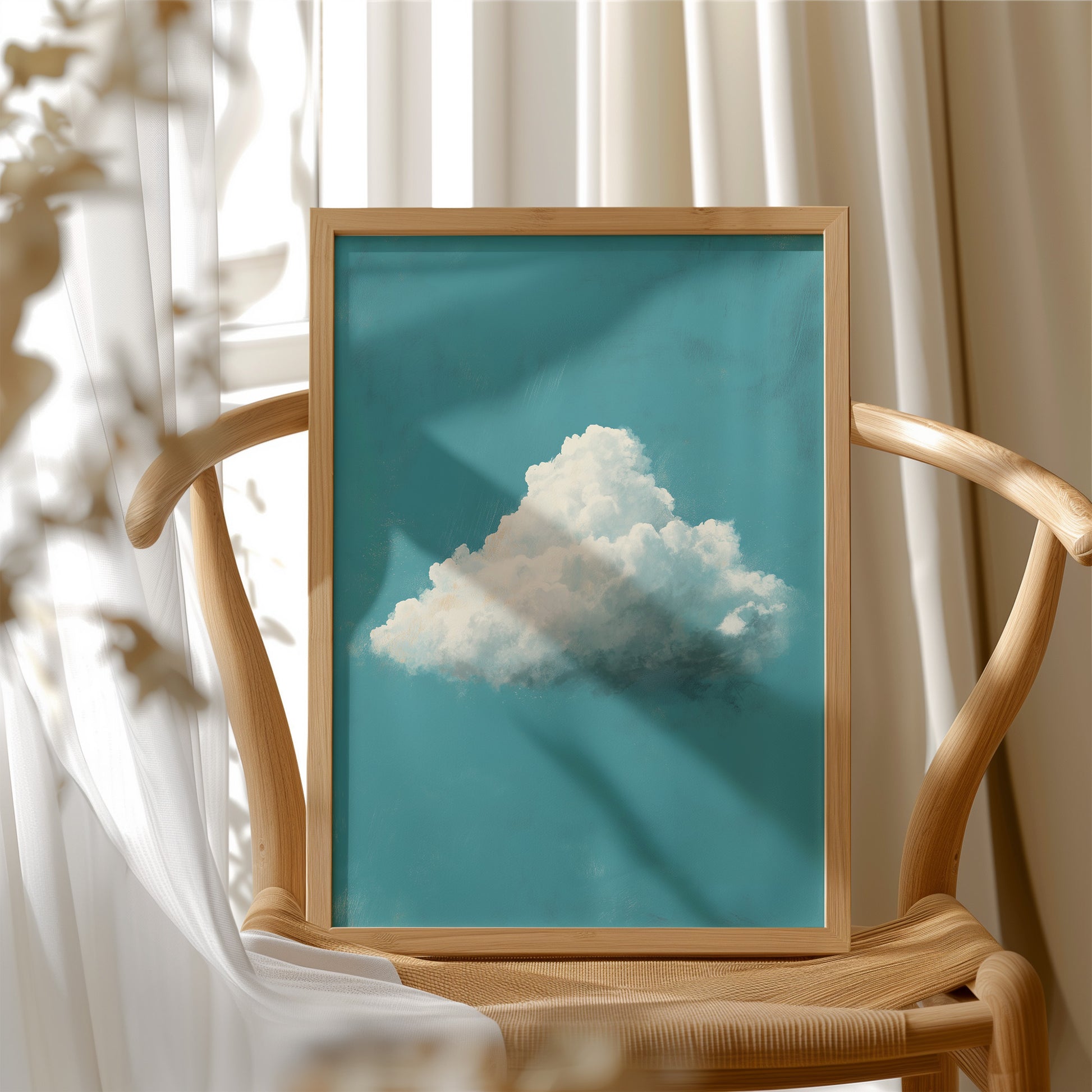 Solitary Cloud in Teal Sky