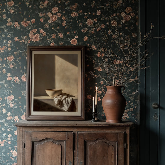 Sunlit Still Life with Ceramic Bowl
