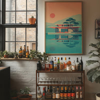 Mid Century Modern House at Sunset