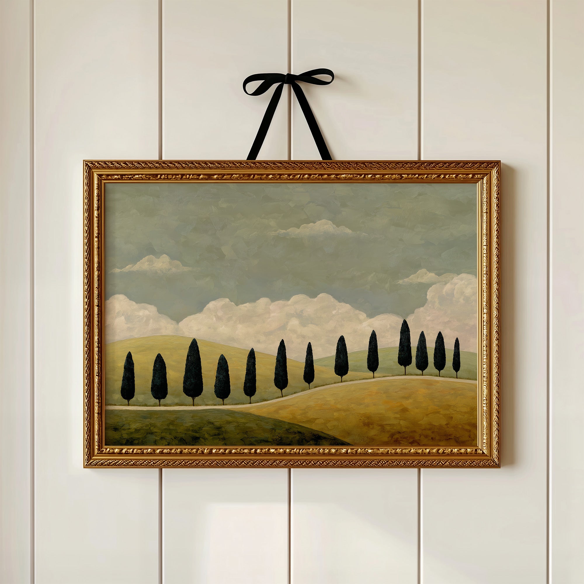 Cypress Line Across Quiet Hills