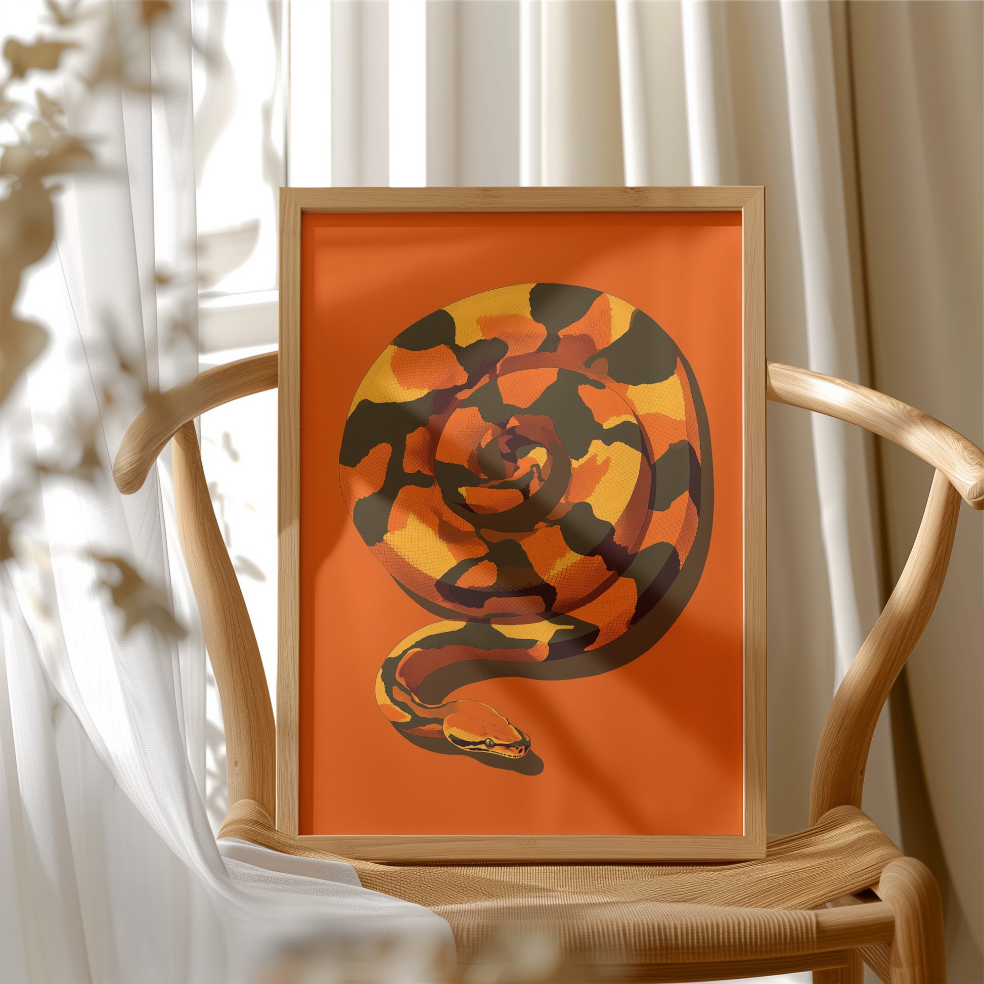 Coiled Heat in Burning Orange