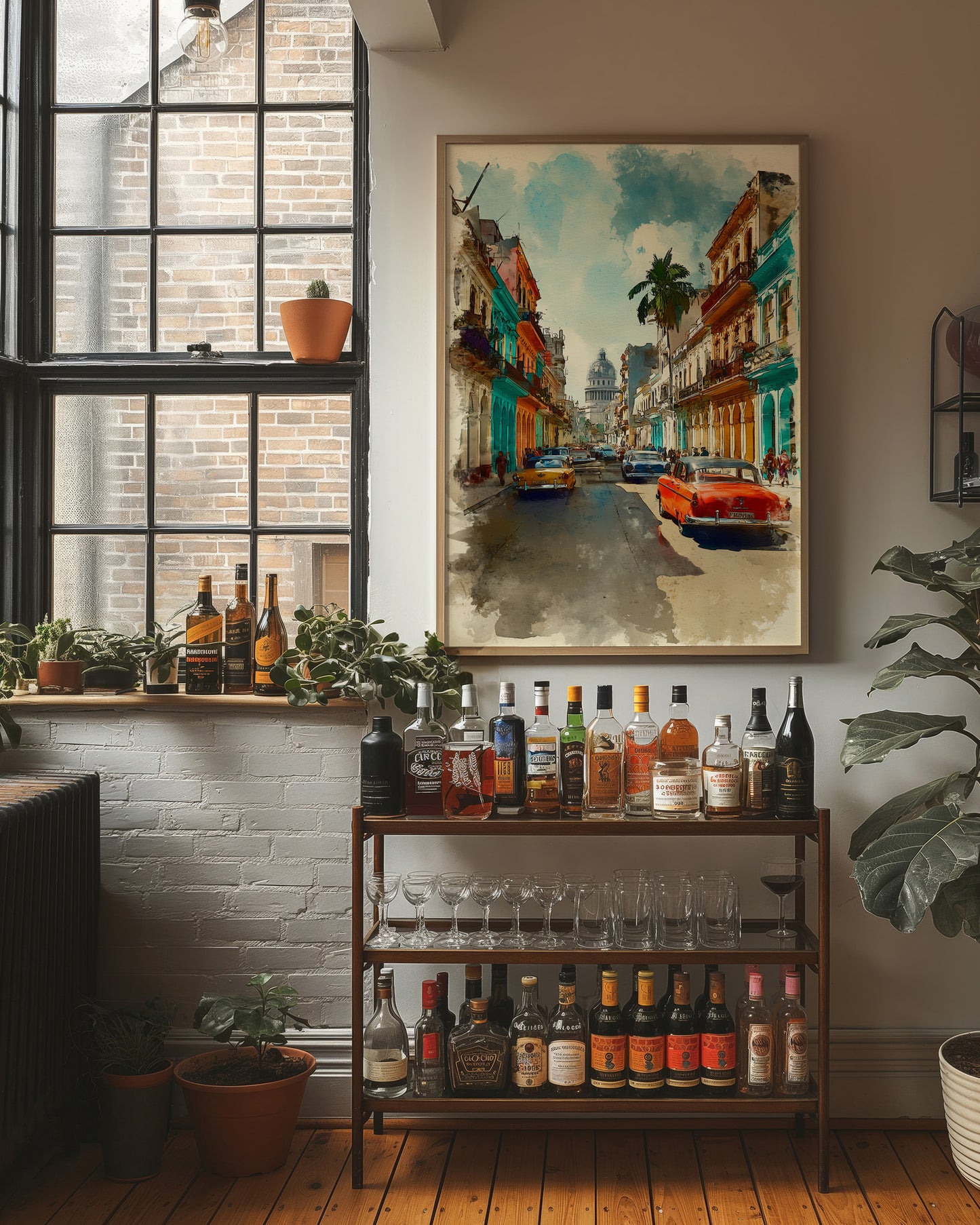 Vintage Havana Street in Sunlight