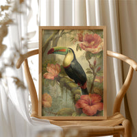 Toucan Among Tropical Blooms