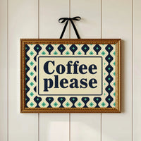Coffee Please Retro Kitchen Sign