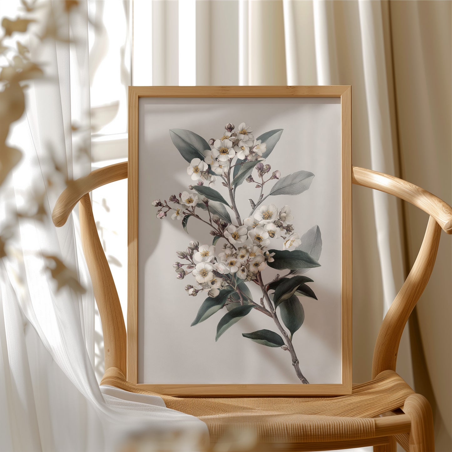 Ivory Blossoms On Quiet Branch