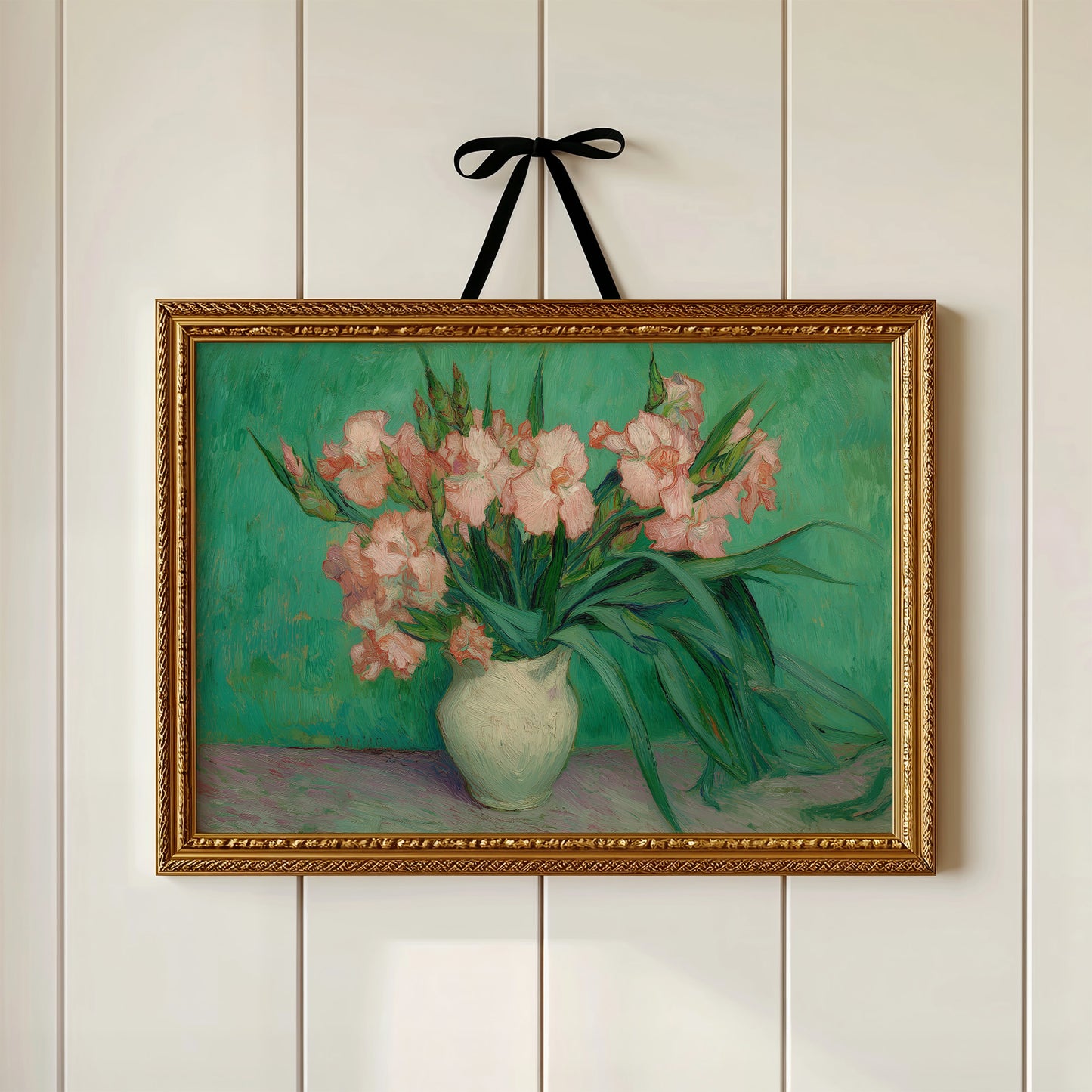Blush Petals Against Emerald