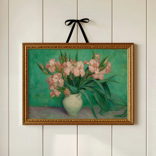 Blush Petals Against Emerald