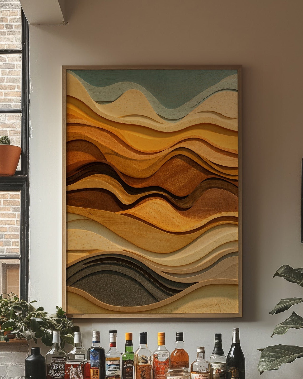 Carved Waves In Warm Grain