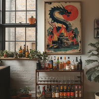 Dragon Rising Over Crimson Sun