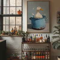 Bath Time In A Blue Pot