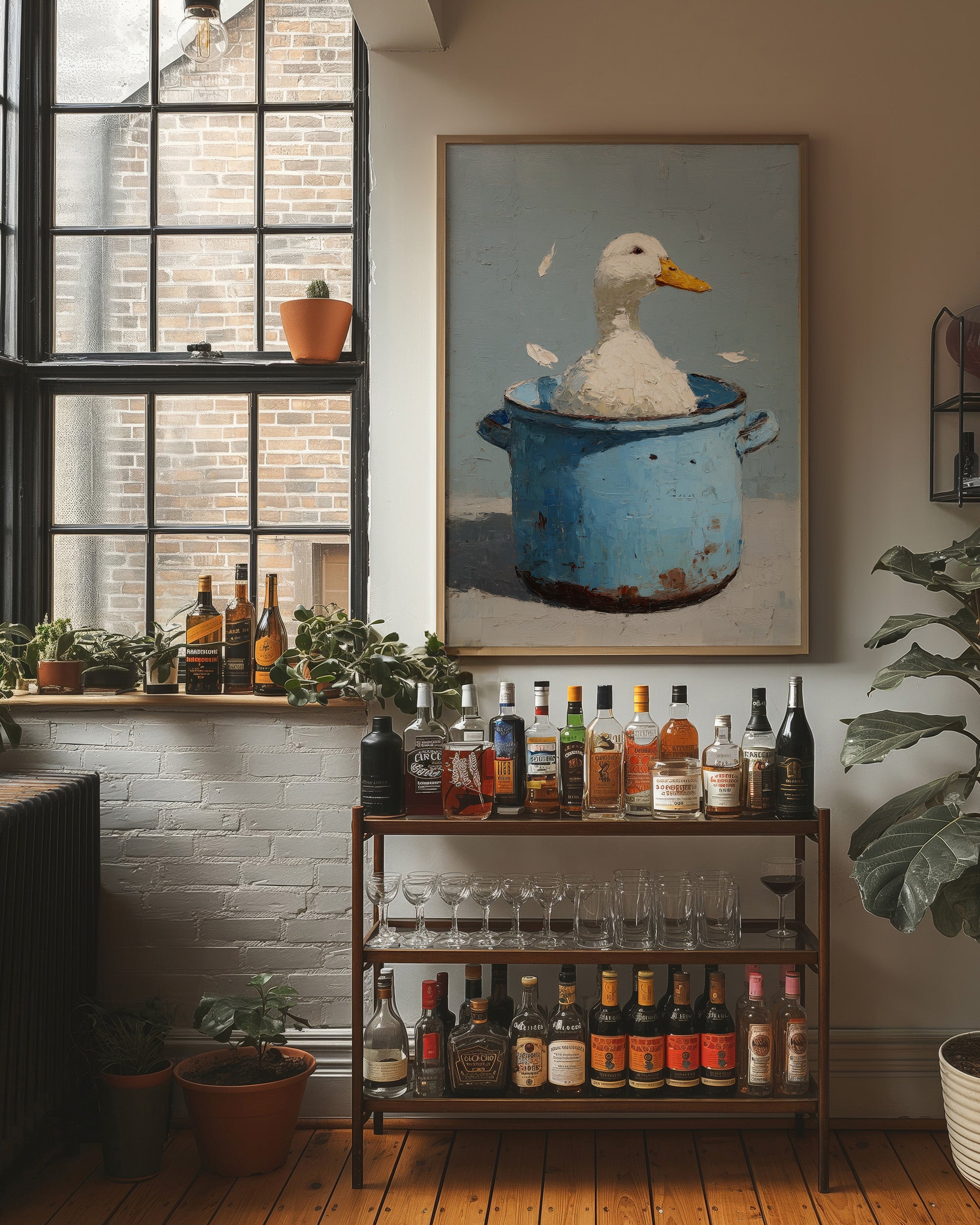Bath Time In A Blue Pot