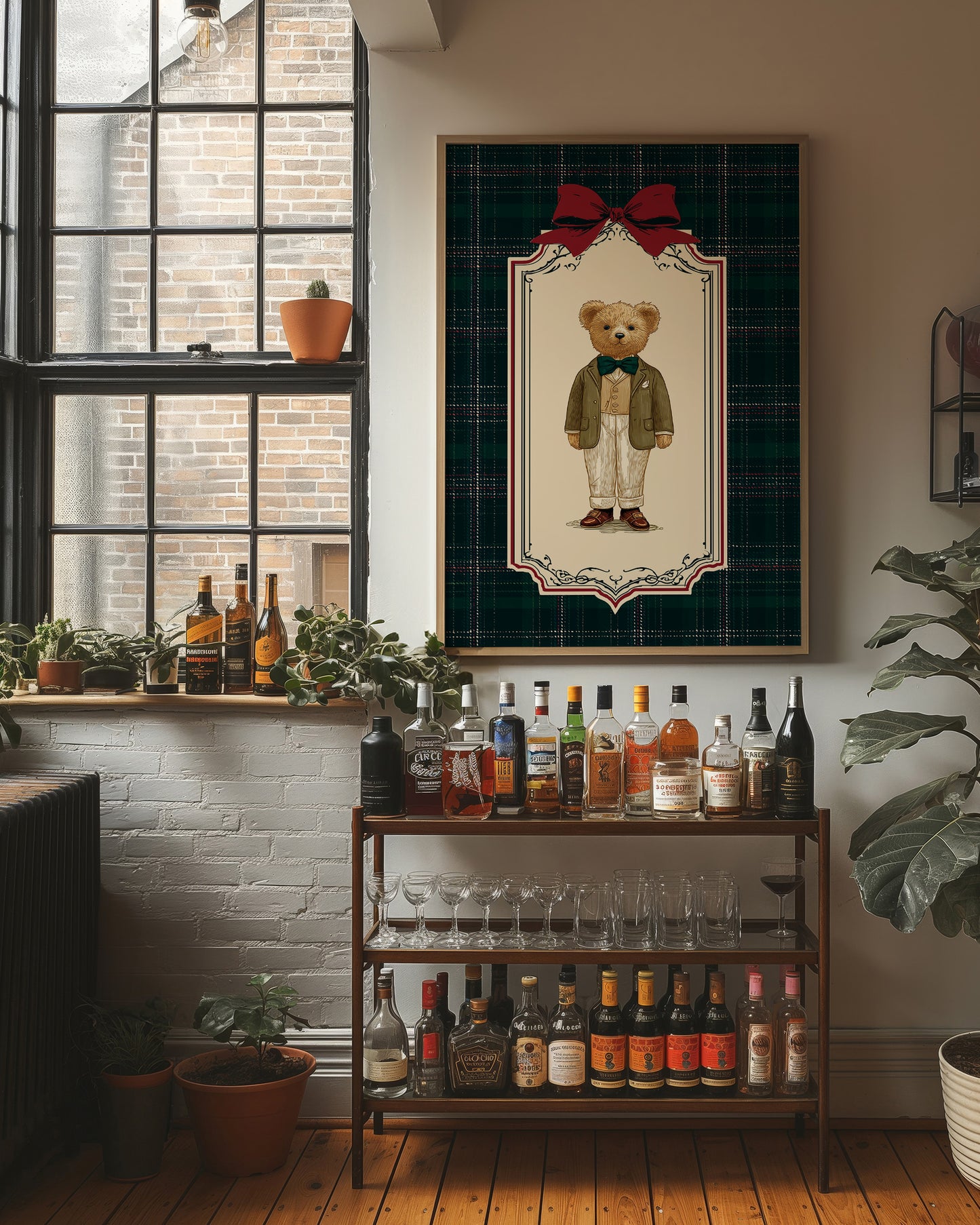 The Gentleman Bear With Emerald Bow