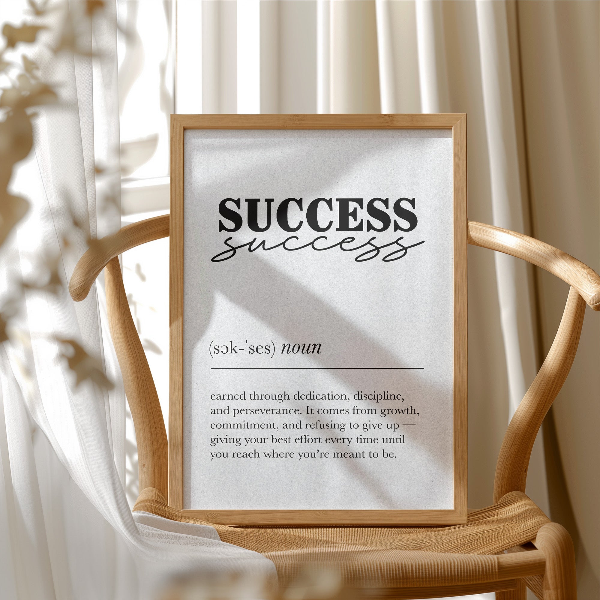 Success Definition Minimalist Typography Print
