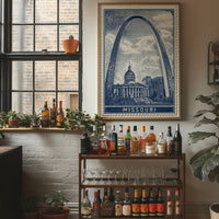 Missouri Arch Vintage Travel Stamp