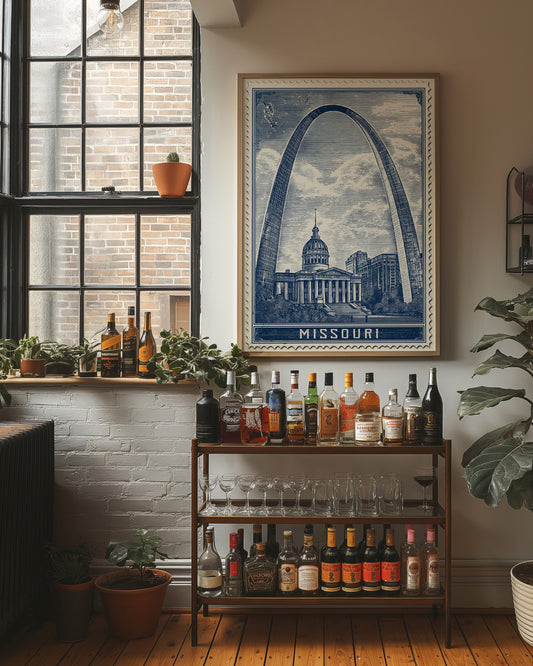 Missouri Arch Vintage Travel Stamp