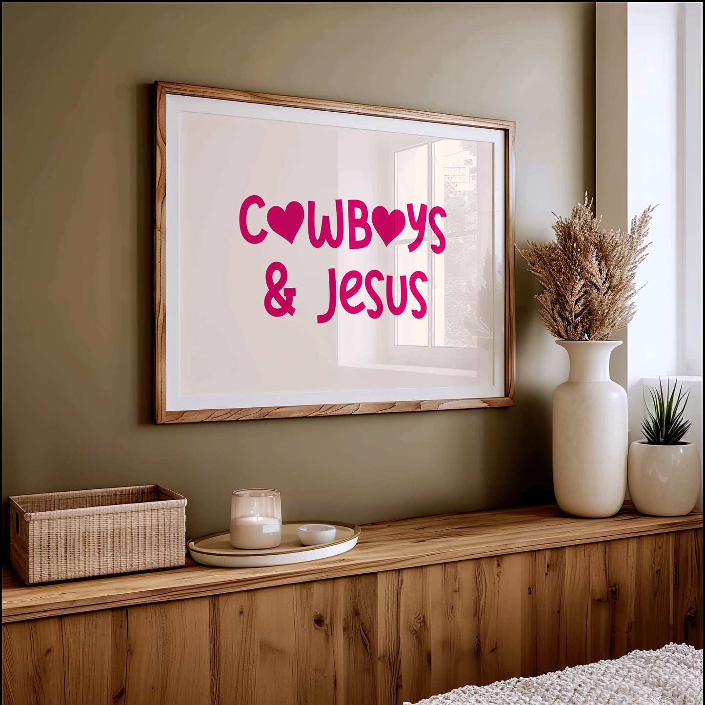Cowboys and Jesus Western Wall Art