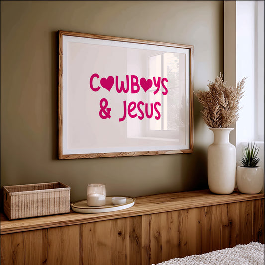 Cowboys and Jesus Western Wall Art