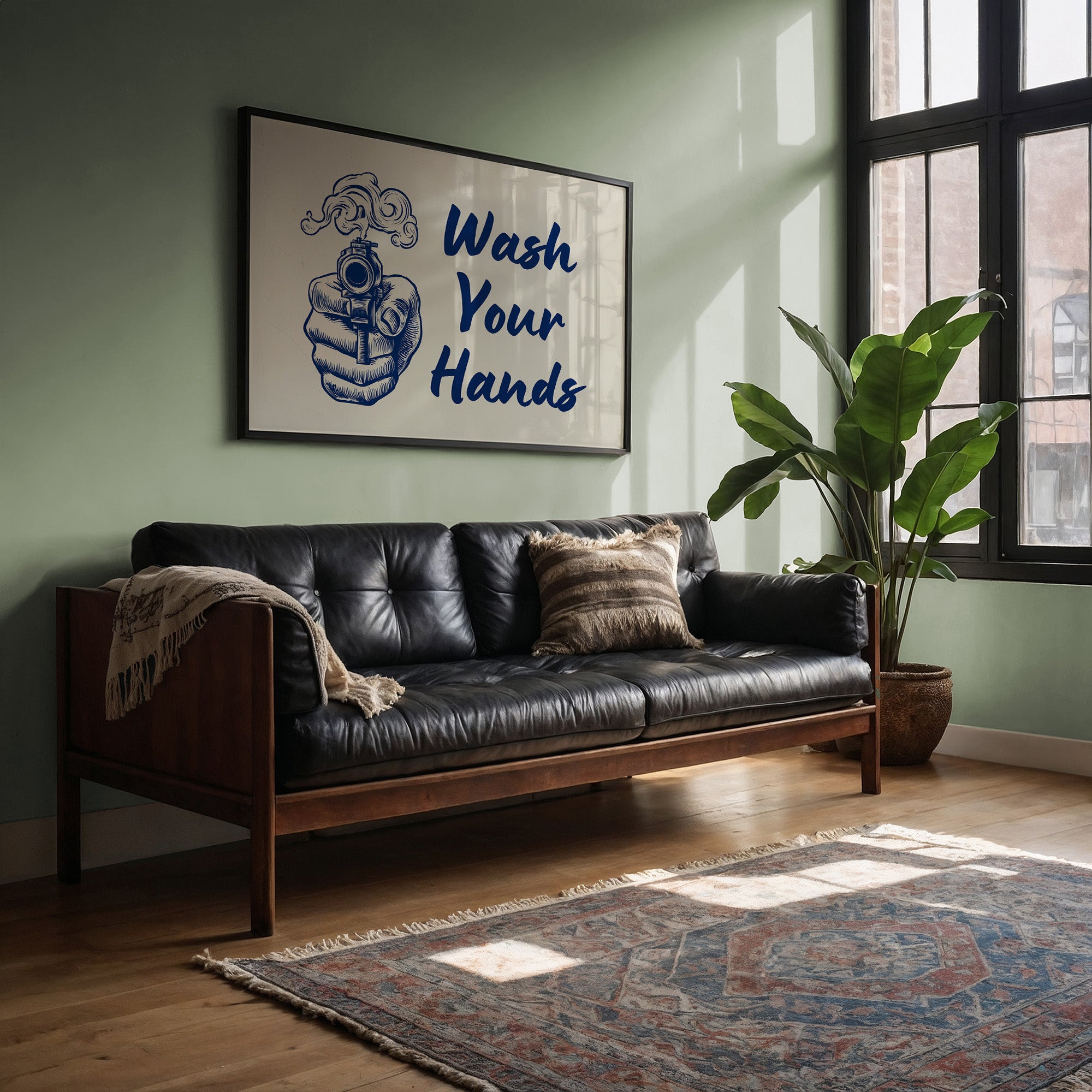 Wash Your Hands Vintage Bathroom Wall Art