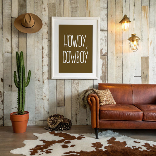 Howdy Cowboy Rustic Wall Art