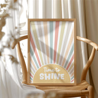 Time To Shine Retro Sunburst Print