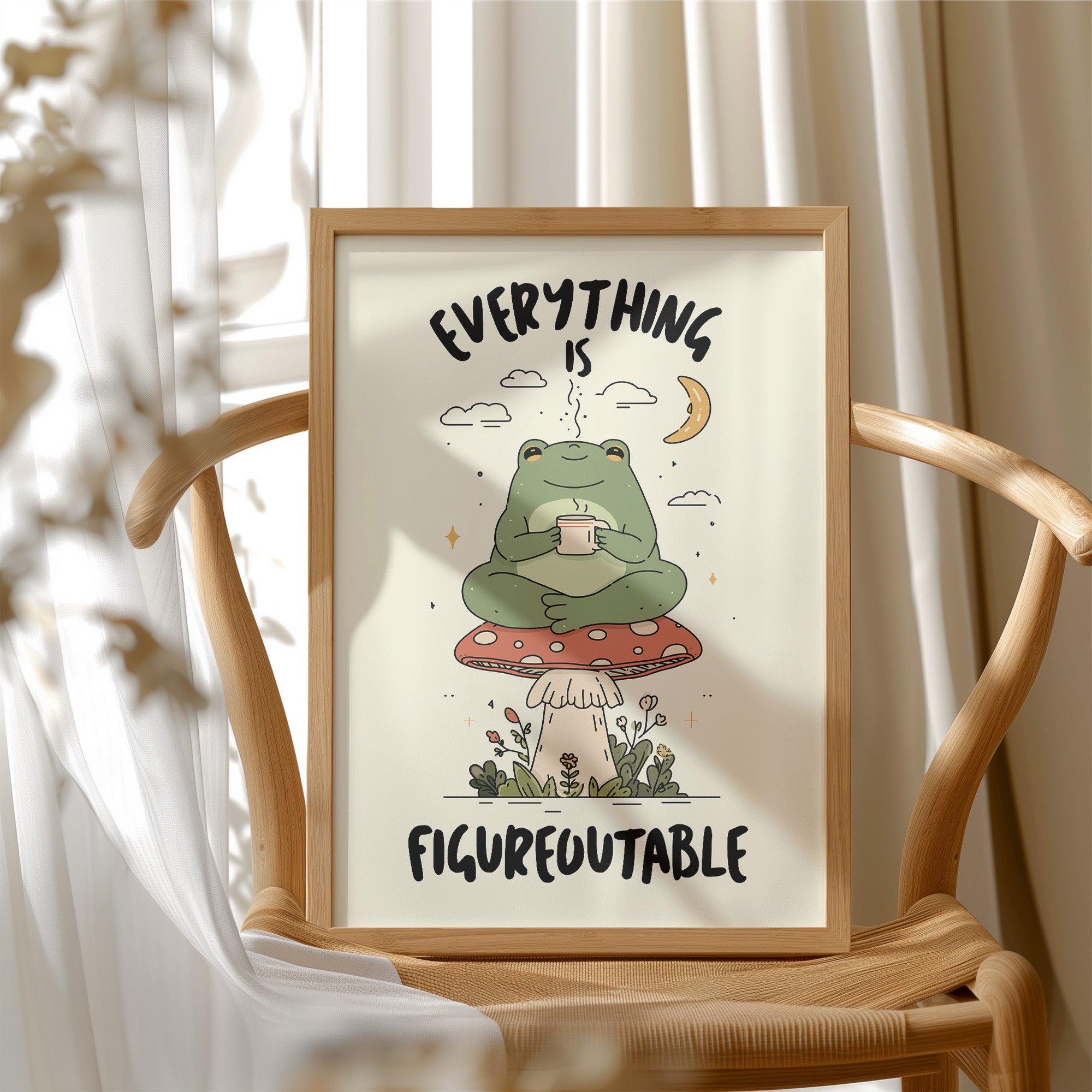 Everything Is Figureoutable Frog Wall Art