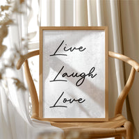 Live Laugh Love Minimalist Script Quote Print