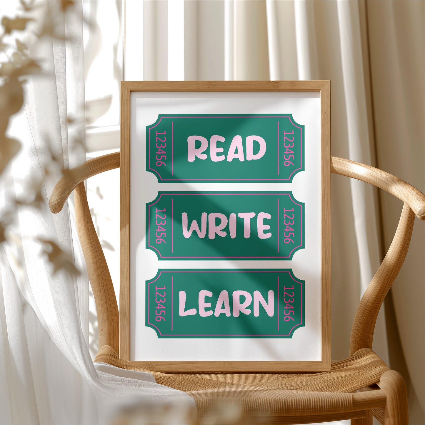 Read Write Learn Ticket Art