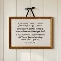 Til You Can't Lyric Canvas Art