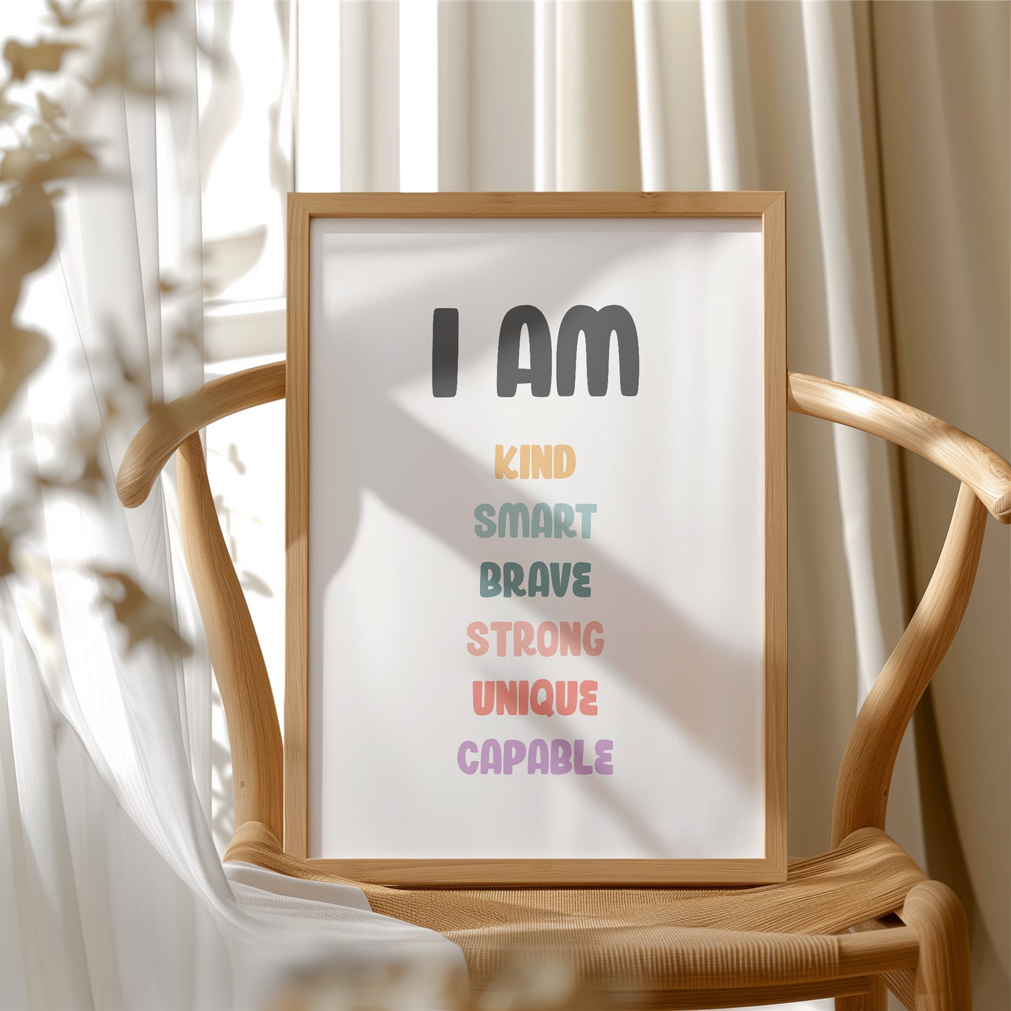 I Am Kind Smart Brave Affirmations Poster