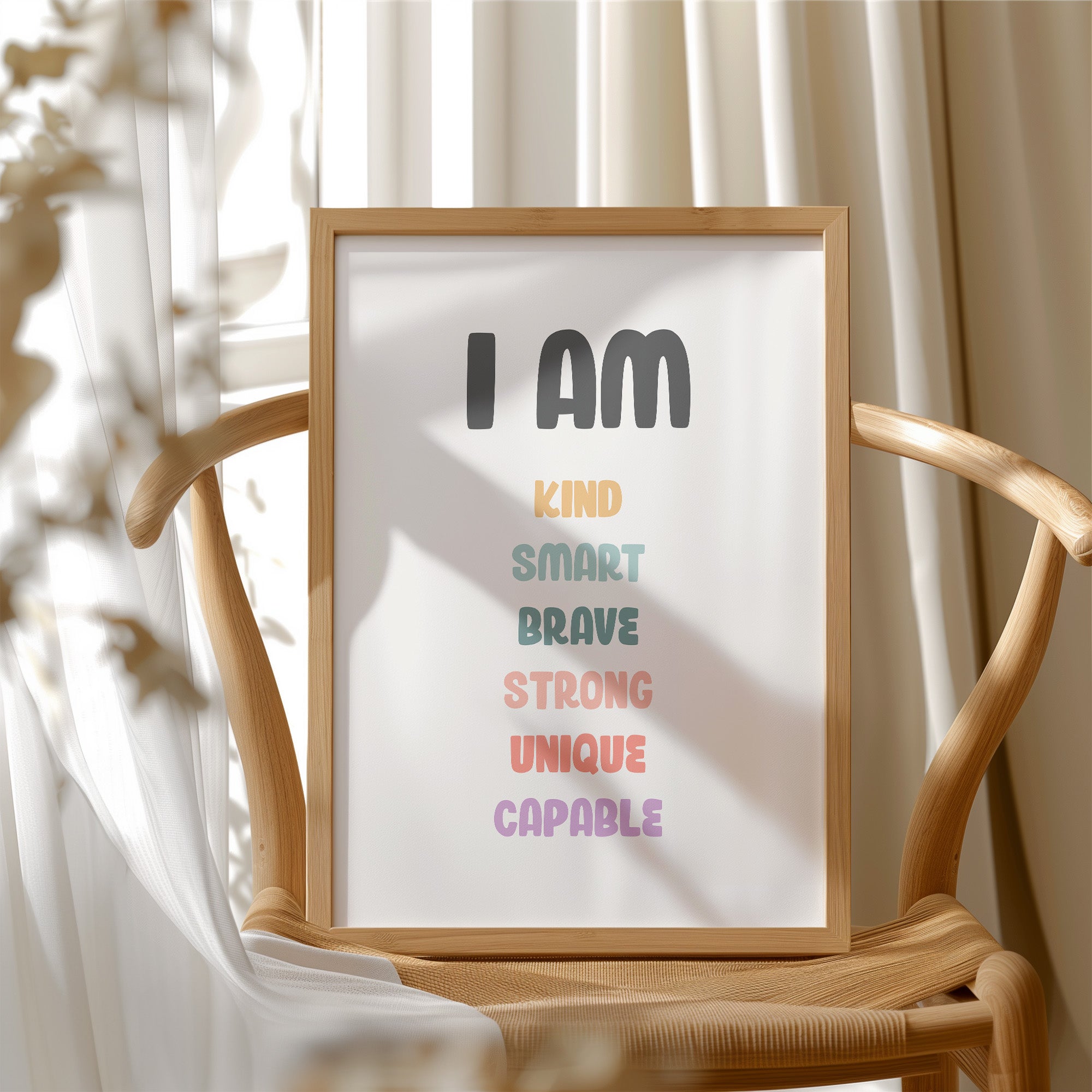 I Am Kind Smart Brave Affirmations Poster