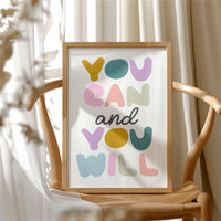 You Can and You Will Colorful Motivation