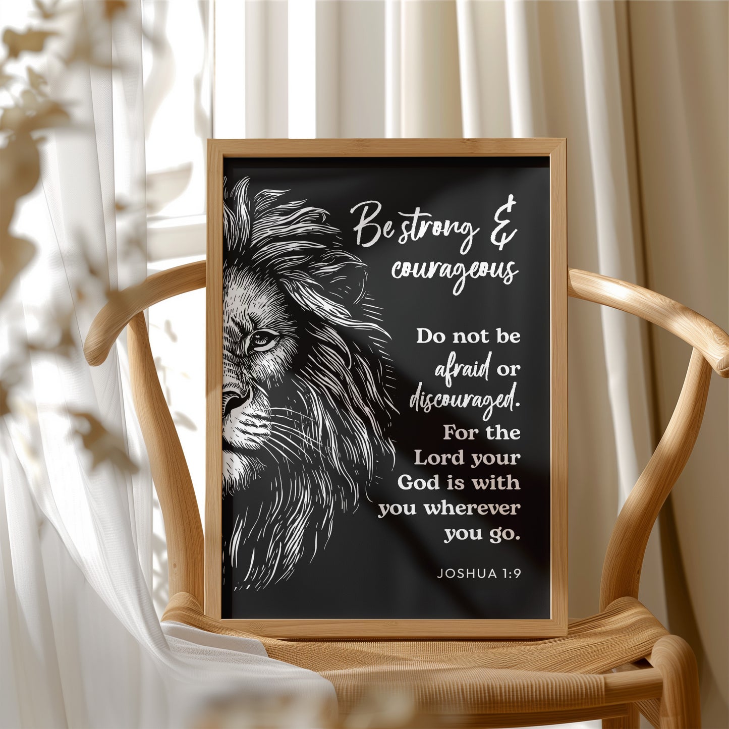 Be Strong and Courageous Lion Scripture