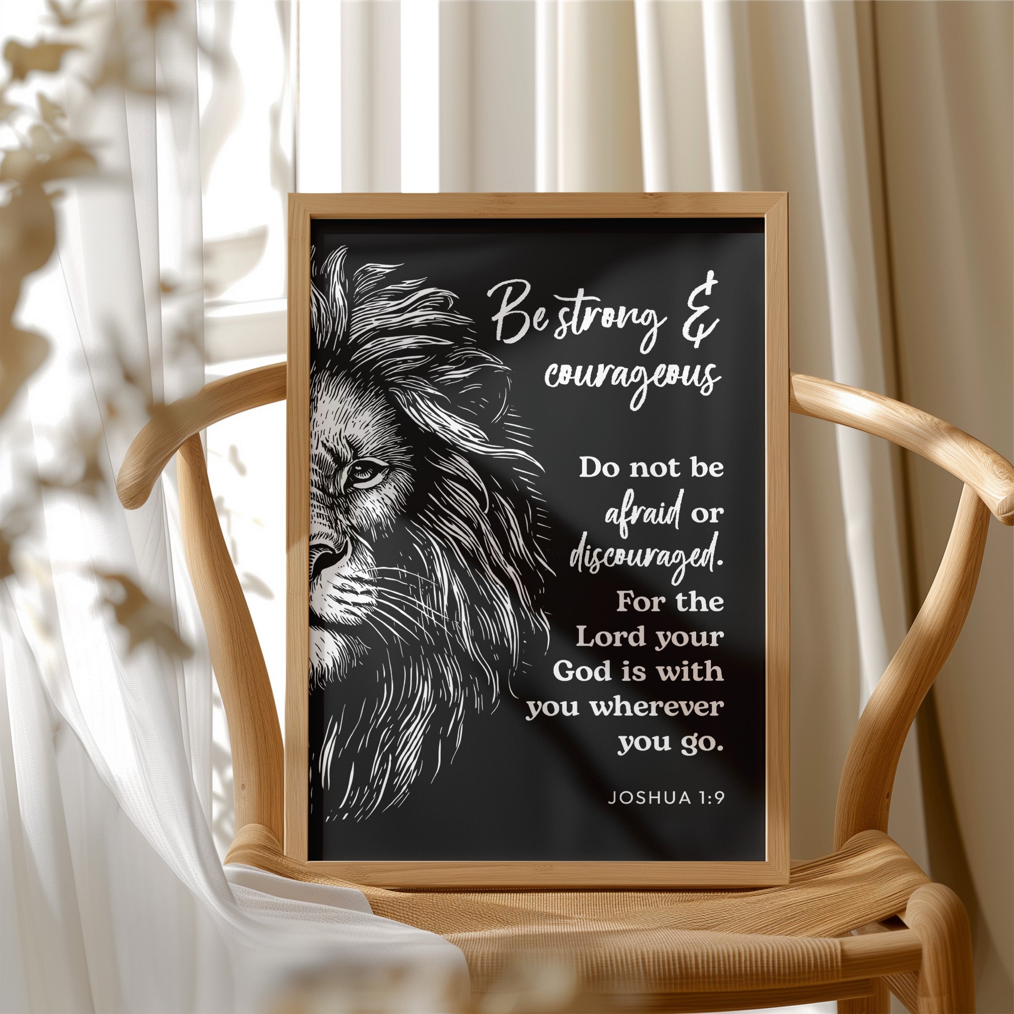 Be Strong and Courageous Lion Scripture