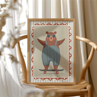 Cool Skateboard Bear Illustration