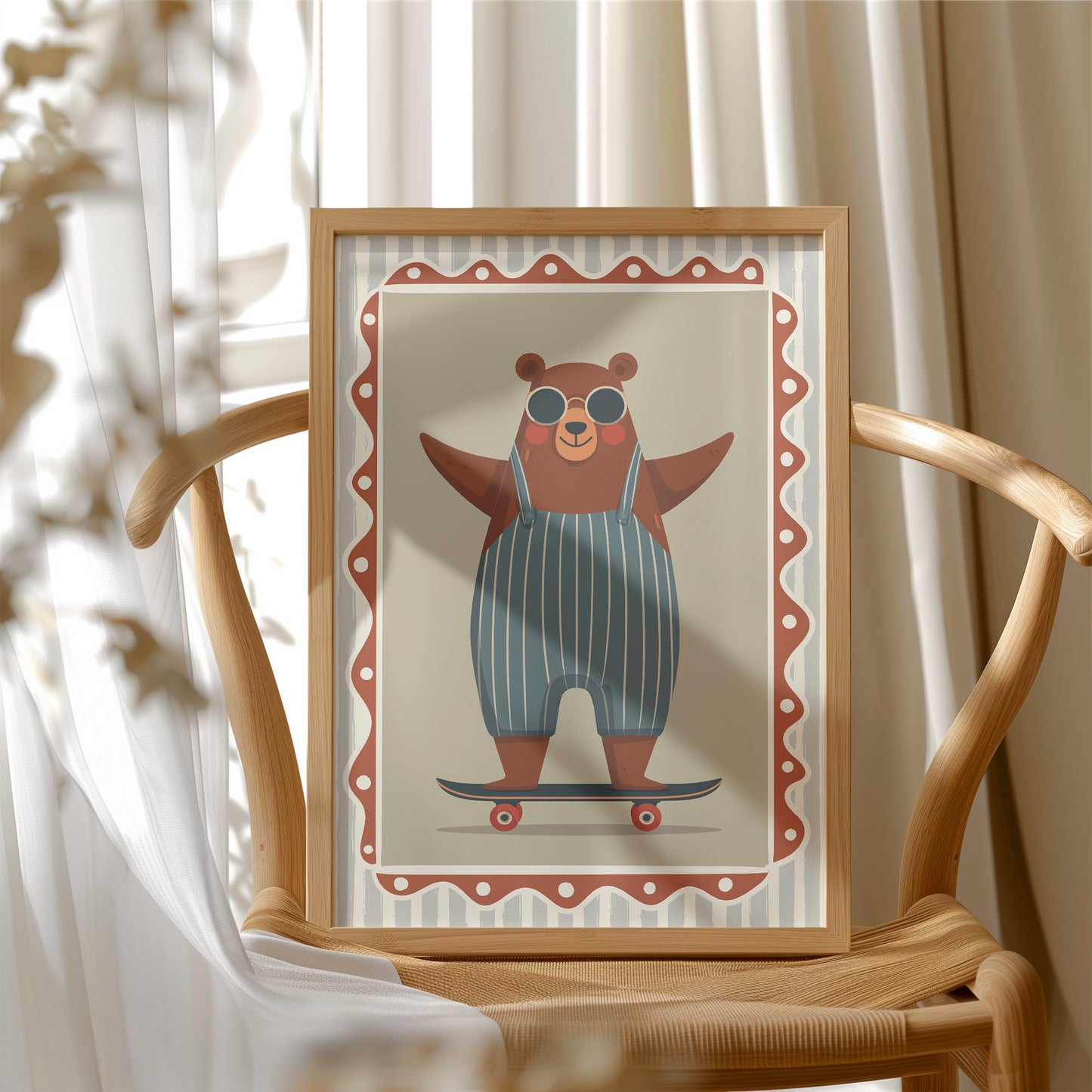 Cool Skateboard Bear Illustration
