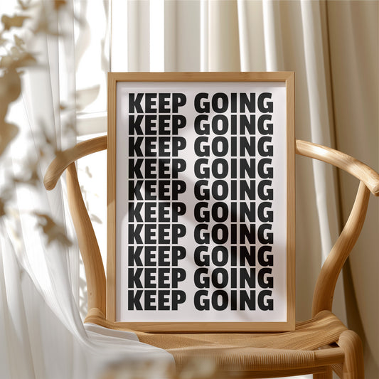 Keep Going Bold Repeat Typography