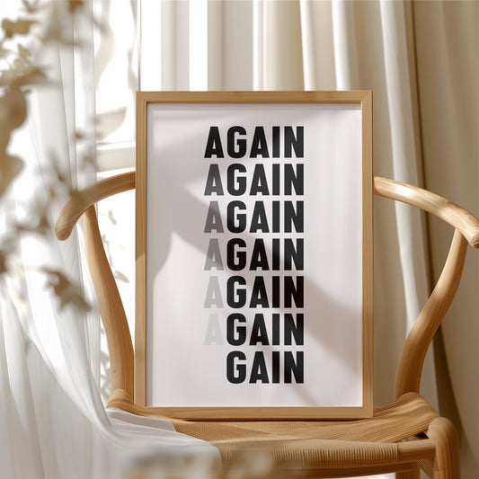 Again And Again Gain Typography
