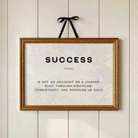 Success Definition Canvas Art | Bold Motivational Typography Print for Home Office, Gym or Entrepreneur Décor