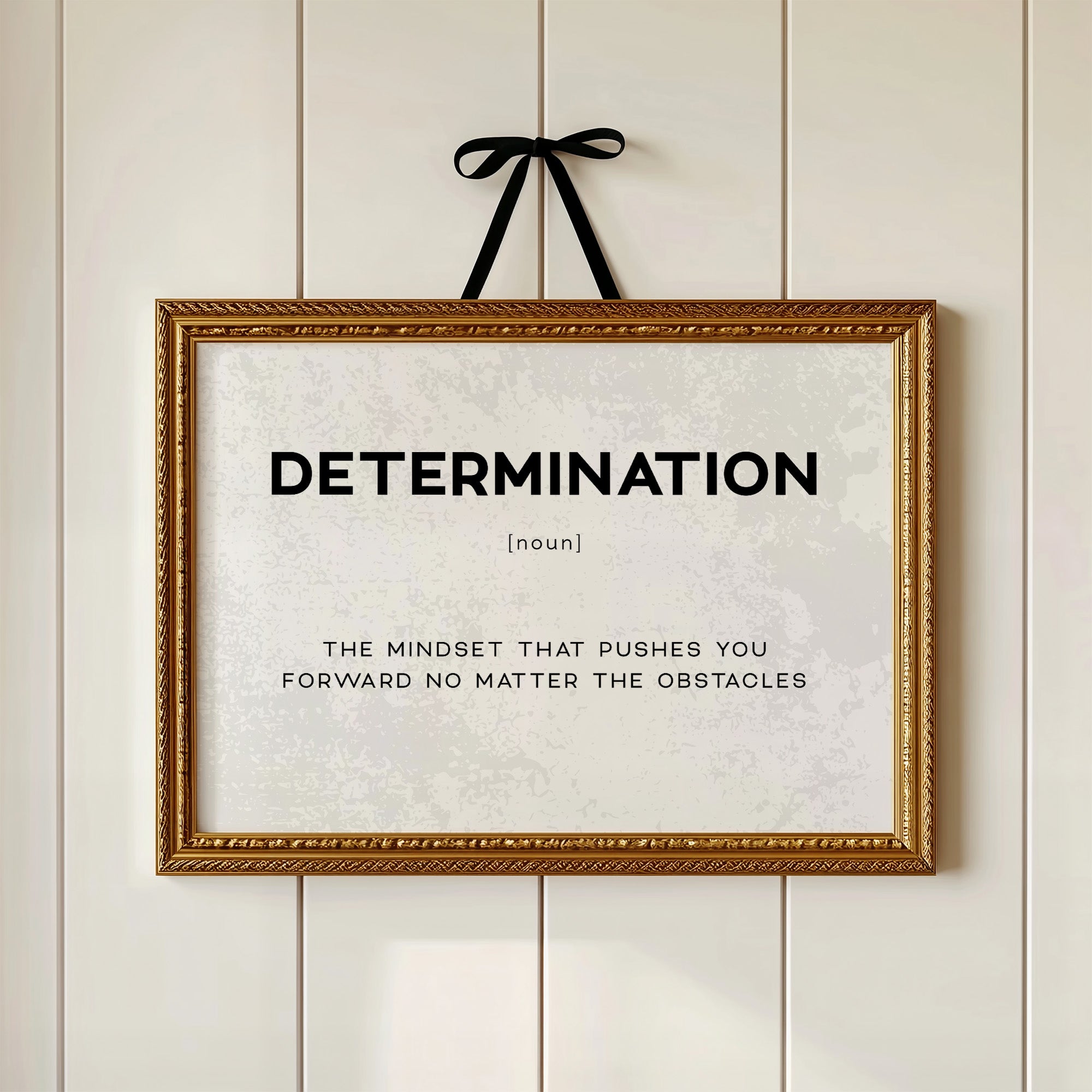 Determination Definition Canvas Art | Bold Motivational Typography Print for Home Office, Gym or Entrepreneur Décor