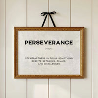 Perseverance Definition Canvas Art | Bold Motivational Typography Print for Home Office, Gym or Entrepreneur Décor