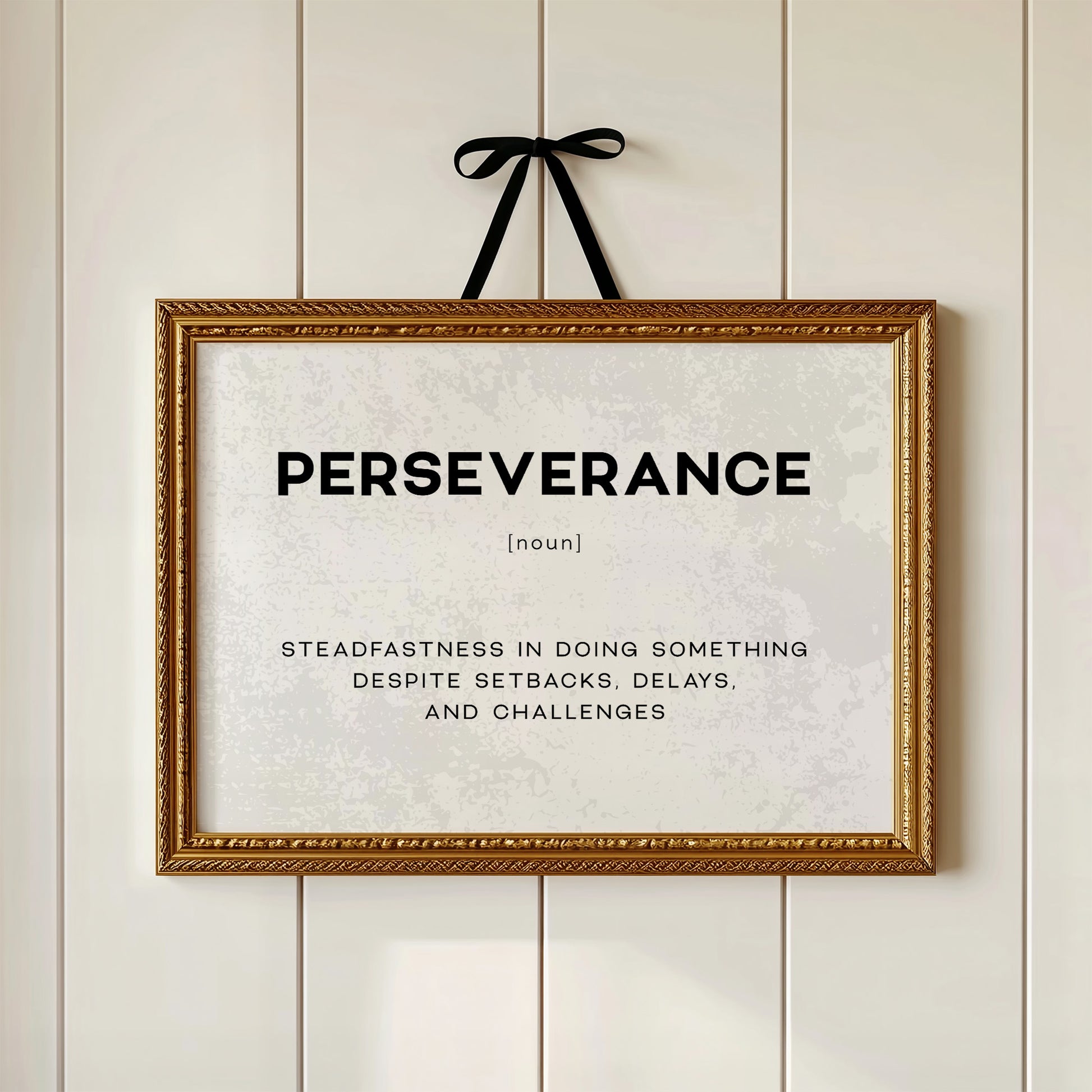 Perseverance Definition Canvas Art | Bold Motivational Typography Print for Home Office, Gym or Entrepreneur Décor