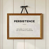 Persistence Definition Canvas Art | Bold Motivational Typography Print for Home Office, Gym or Entrepreneur Décor