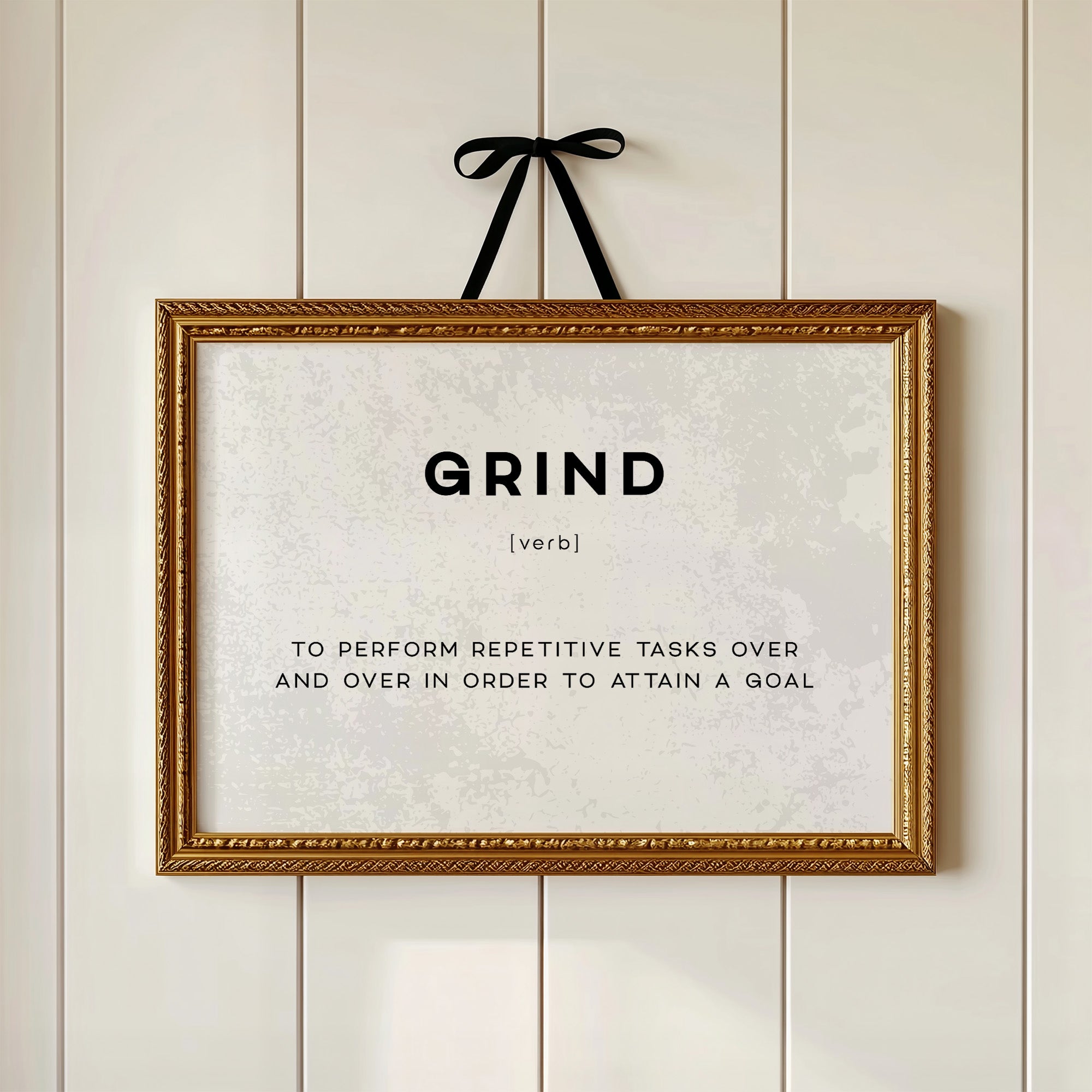 Grind Definition Canvas Art | Bold Motivational Typography Print for Home Office, Gym or Entrepreneur Décor