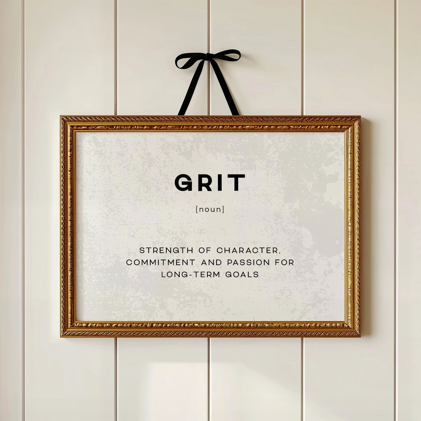 Grit Definition Canvas Art | Bold Motivational Typography Print for Home Office, Gym or Entrepreneur Décor