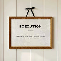 Execution Definition Canvas Art | Bold Motivational Typography Print for Home Office, Gym or Entrepreneur Décor
