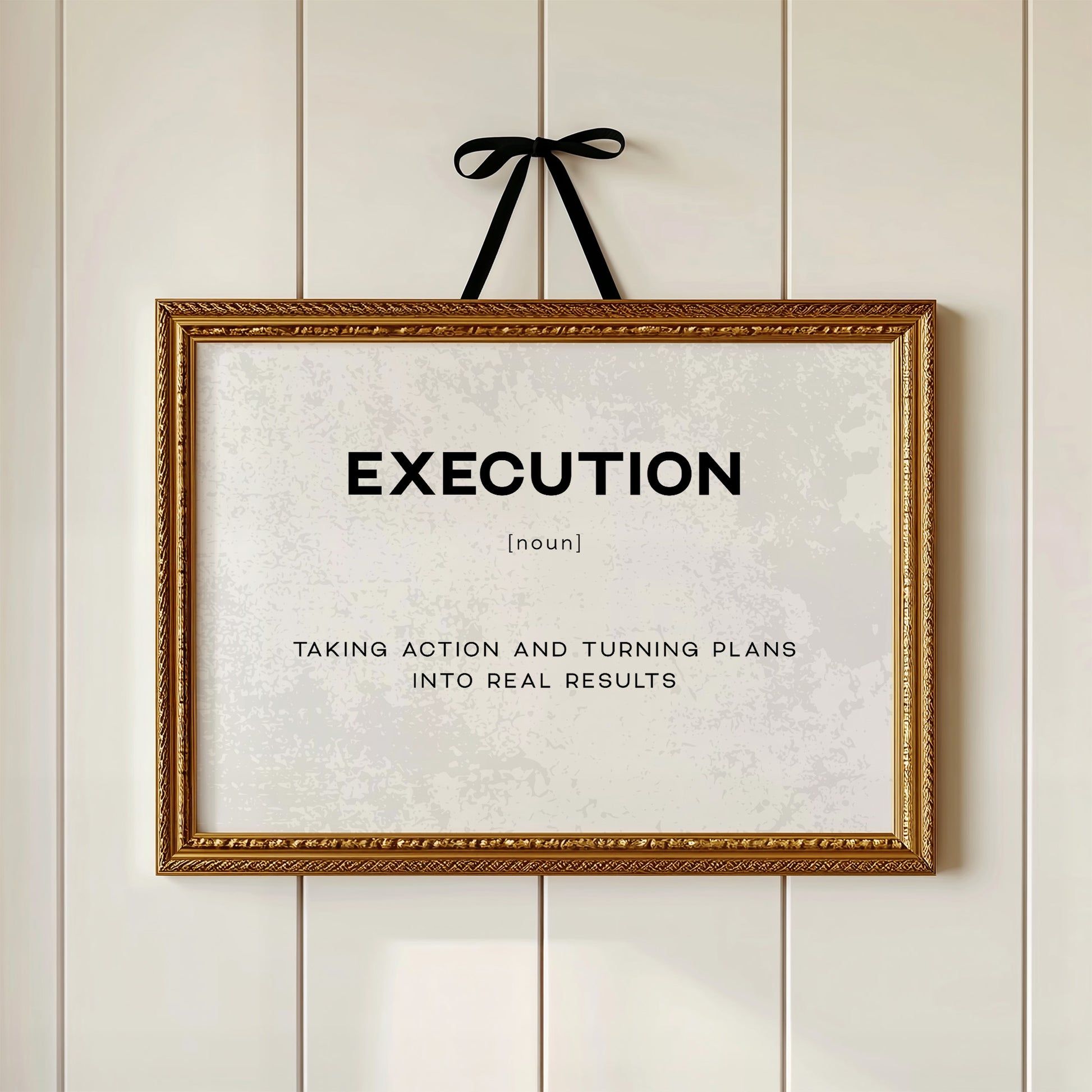 Execution Definition Canvas Art | Bold Motivational Typography Print for Home Office, Gym or Entrepreneur Décor