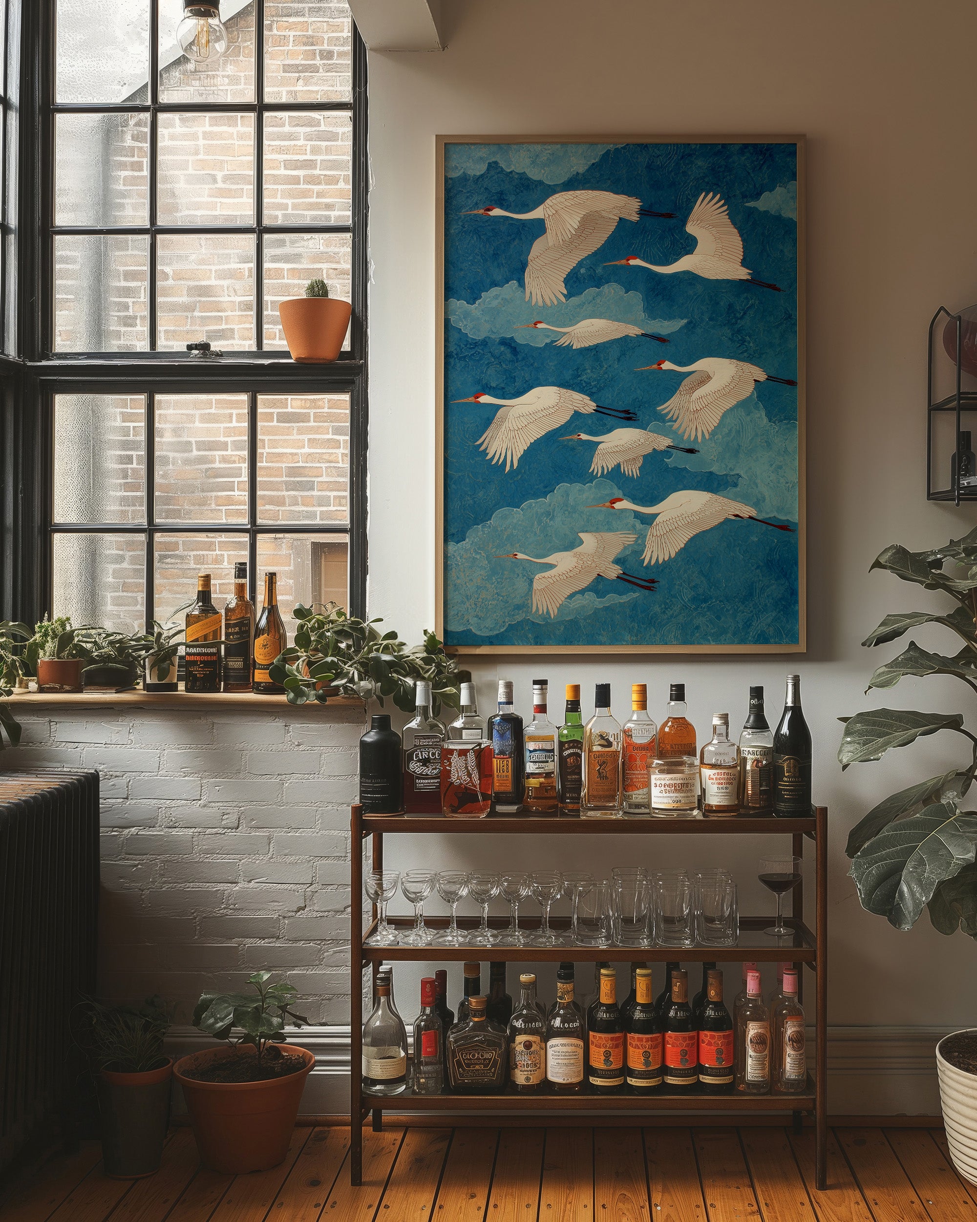 Eight Cranes and a Blue Forever