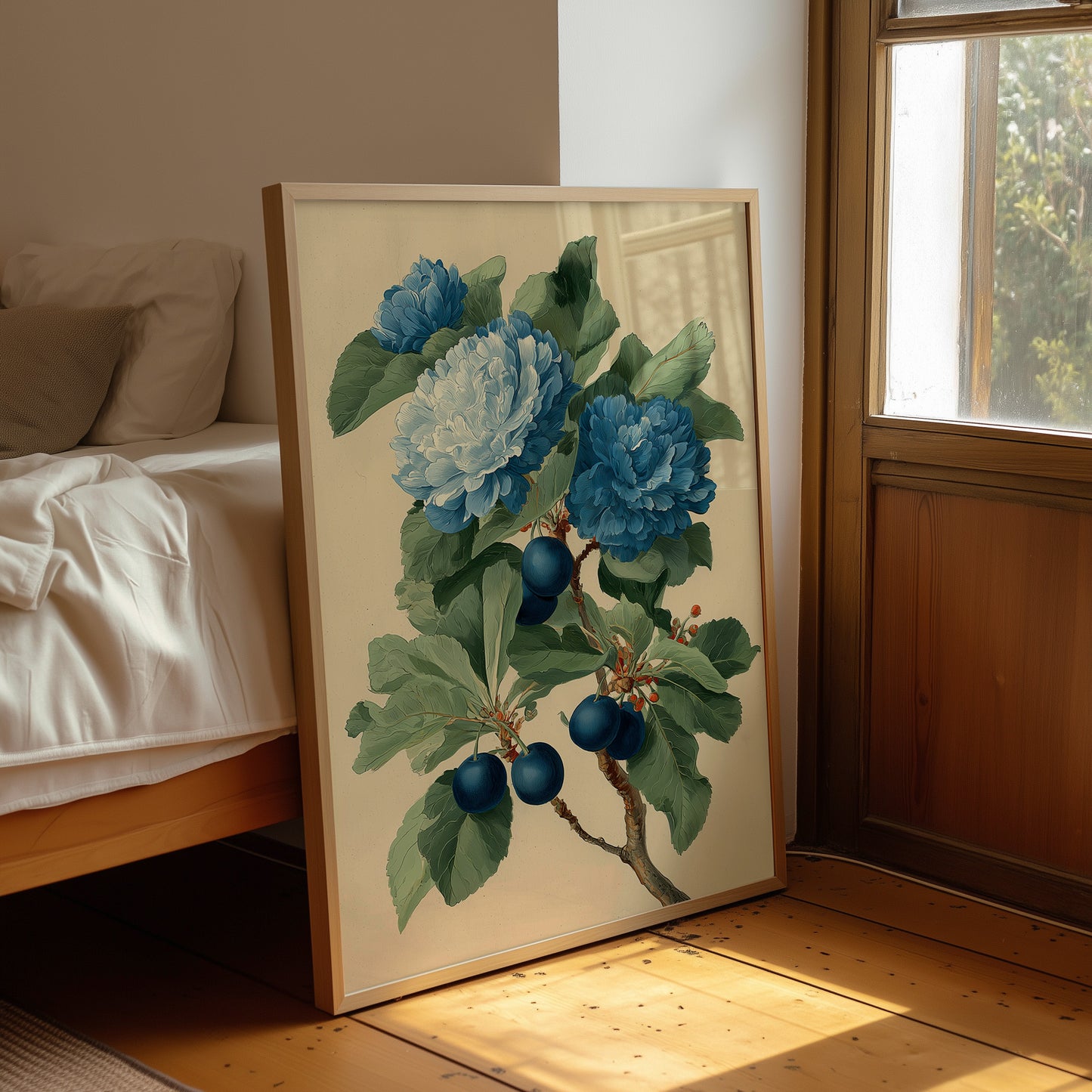 Blue Blooms and the Last of the Plums