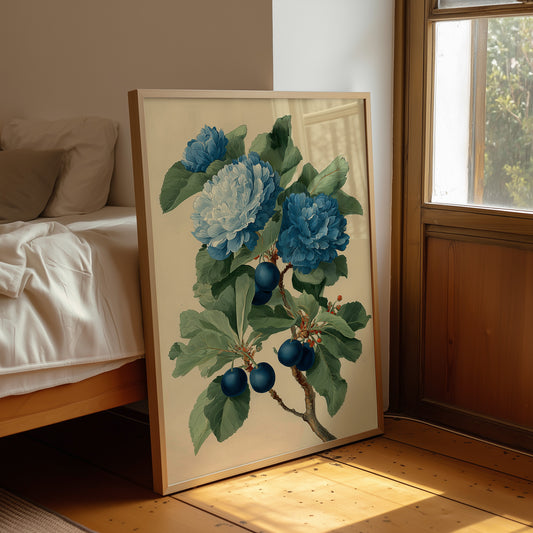 Blue Blooms and the Last of the Plums