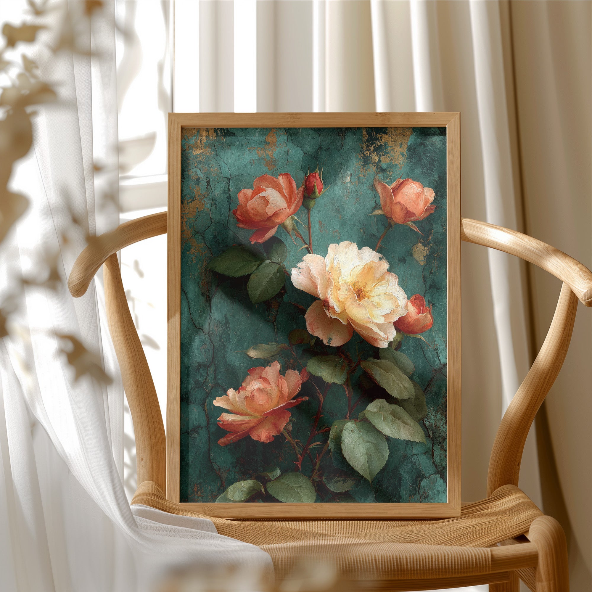 Roses Against the Weathered Wall